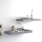 vidaXL Floating Wall Shelves 2 pcs Grey 50x23x3.8 cm MDF