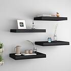 vidaXL Floating Wall Shelves 4 pcs Black 40x23x3.8 cm MDF