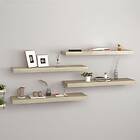 vidaXL Floating Wall Shelves 4 pcs Oak 80x23.5x3.8 cm MDF