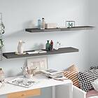 vidaXL Floating Wall Shelves 2 pcs High Gloss Grey 120x23.5x3.8 cm MDF