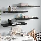 vidaXL Floating Wall Shelves 4 pcs High Gloss Black 80x23.5x3.8 cm MDF