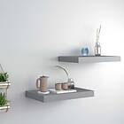 vidaXL Floating Wall Shelves 2 pcs Grey 40x23x3.8 cm MDF