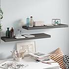 vidaXL Floating Wall Shelves 2 pcs High Gloss Grey 80x23.5x3.8 cm MDF