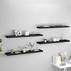 vidaXL Floating Wall Shelves 4 pcs Black 120x23.5x3.8 cm MDF