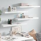 vidaXL Floating Wall Shelves 4 pcs High Gloss White 80x23.5x3.8 cm MDF