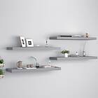 vidaXL Floating Wall Shelves 4 pcs Grey 80x23.5x3.8 cm MDF