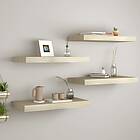 vidaXL Floating Wall Shelves 4 pcs Oak 60x23.5x3.8 cm MDF