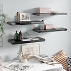 vidaXL Floating Wall Shelves 4 pcs High Gloss Black 60x23.5x3.8 cm MDF