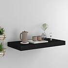 vidaXL Floating Wall Shelf Black 50x23x3.8 cm MDF