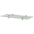 vidaXL Floating Shelves 2 pcs Glass 60x10 cm 8 mm