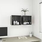 vidaXL Wall Cabinets 2 pcs High Gloss Grey 37x37x37 cm Chipboard