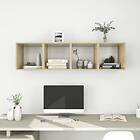 vidaXL Wall Cabinets 4 pcs White and Sonoma Oak 37x37x37 cm Chipboard