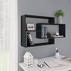 vidaXL Wall Shelves Black 104x20x58,5 cm Chipboard