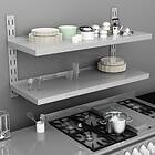 vidaXL 2-Tier Floating Wall Shelf Stainless Steel 120x30 cm