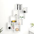 vidaXL Wall Cube Shelf White 90x15x119 cm Chipboard