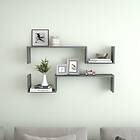 vidaXL Wall Shelves 2 pcs High Gloss Grey 100x15x20 cm Chipboard