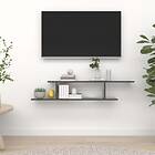 vidaXL Wall-Mounted TV Shelf High Gloss Grey 125x18x23 cm Chipboard