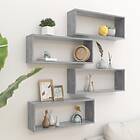 vidaXL Wall Cube Shelves 4 pcs Concrete Grey 60x15x23 cm Chipboard