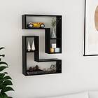 vidaXL Wall Shelves 2 pcs Black 50x15x50 cm Chipboard