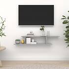 vidaXL Wall-Mounted TV Shelf Concrete Grey 125x18x23 cm Chipboard
