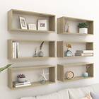 vidaXL Wall Cube Shelves 6 pcs Sonoma Oak 60x15x23 cm Chipboard