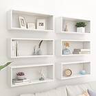 vidaXL Wall Cube Shelves 6 pcs White 60x15x23 cm Chipboard