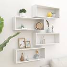 vidaXL Wall Cube Shelves 4 pcs High Gloss White 60x15x23 cm Chipboard