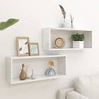 vidaXL Wall Cube Shelves 2 pcs High Gloss White 60x15x23 cm Chipboard