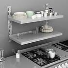 vidaXL 2-Tier Floating Wall Shelf Stainless Steel 100x30 cm