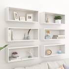 vidaXL Wall Cube Shelves 6 pcs High Gloss White 60x15x23 cm Chipboard