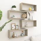 vidaXL Wall Cube Shelves 4 pcs Sonoma Oak 60x15x23 cm Chipboard