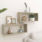 vidaXL Wall Cube Shelves 2 pcs Sonoma Oak 60x15x23 cm Chipboard