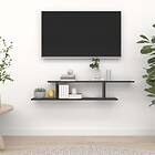 vidaXL Wall-Mounted TV Shelf Black 125x18x23 cm Chipboard
