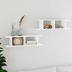 vidaXL Wall Shelves 2 pcs White 78x18x20 cm Chipboard