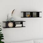 vidaXL Wall Shelves 2 pcs Black 78x18x20 cm Chipboard