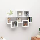 vidaXL Car-shaped Wall Shelf High Gloss White 82x15x51 cm Chipboard