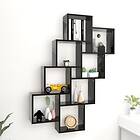 vidaXL Wall Cube Shelf Black 90x15x119 cm Chipboard