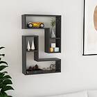 vidaXL Wall Shelves 2 pcs Grey 50x15x50 cm Chipboard