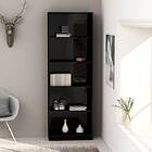 vidaXL 5-Tier Book Cabinet High Gloss Black 60x24x175 cm Chipboard