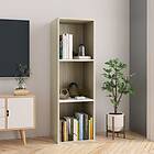 vidaXL Book Cabinet/TV Cabinet White and Sonoma Oak 36x30x114 cm