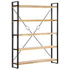 vidaXL 5-Tier Bookcase 140x30x180 cm Solid Mango Wood