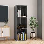 vidaXL Book Cabinet/TV Cabinet High Gloss Grey 36x30x114 cm Chipboard