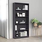 vidaXL 5-Tier Book Cabinet Grey 80x24x175 cm Chipboard