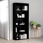 vidaXL 5-Tier Book Cabinet High Gloss Black 80x30x189 cm Chipboard