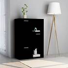 vidaXL Storage Cabinet Balck 60x29.5x90 cm Chipboard