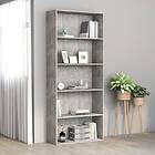 vidaXL 5-Tier Book Cabinet Concrete Grey 80x30x189 cm Chipboard