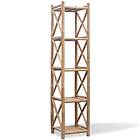 vidaXL 5-Tier Square Bamboo Shelf