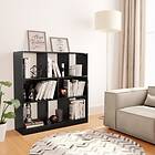 vidaXL Book Cabinet High Gloss Black 97.5x29.5x100 cm Chipboard