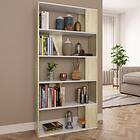 vidaXL Book Cabinet/Room Divider White and Sonoma Oak 80x24x159 cm Chipboard