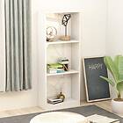 vidaXL 3-Tier Book Cabinet High Gloss White 40x24x108 cm Chipboard